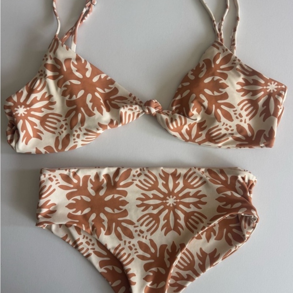Floral Tan Bikini Set